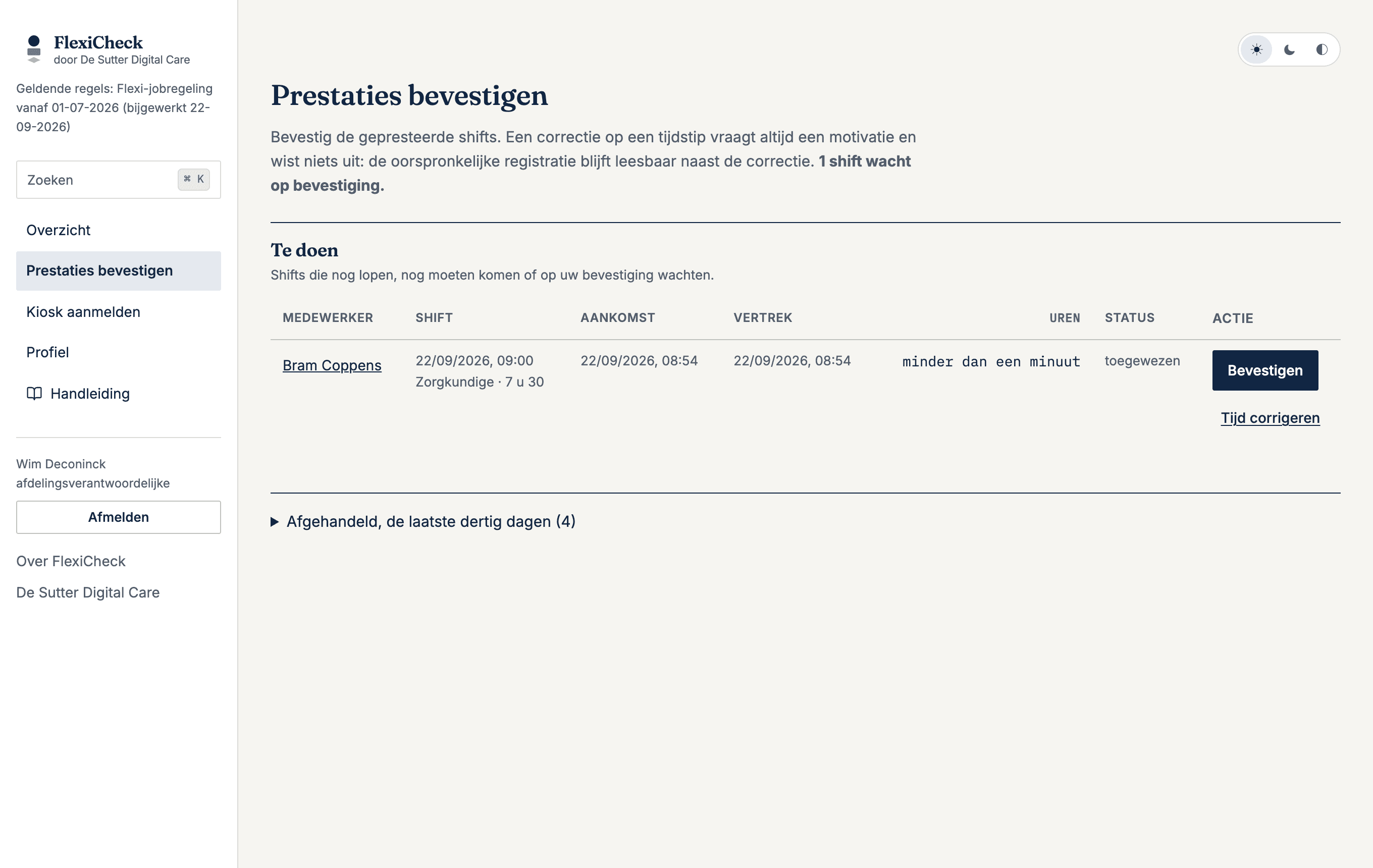 Prestaties bevestigen