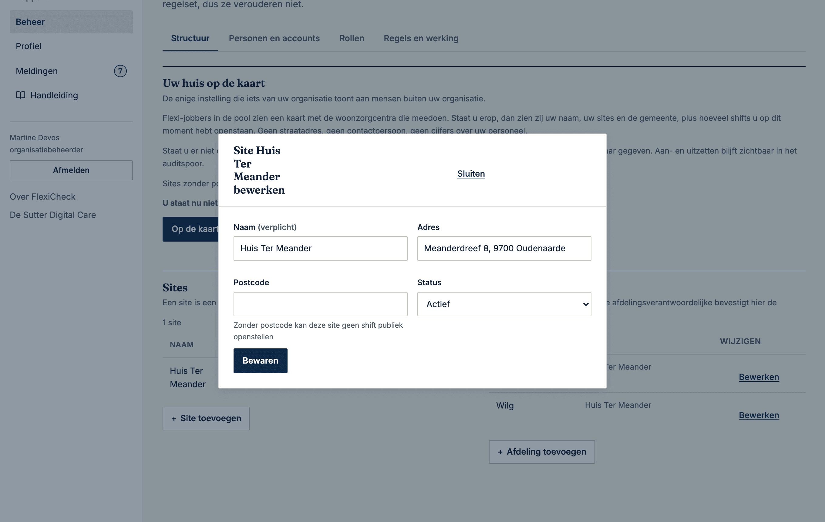 Een site bewerken