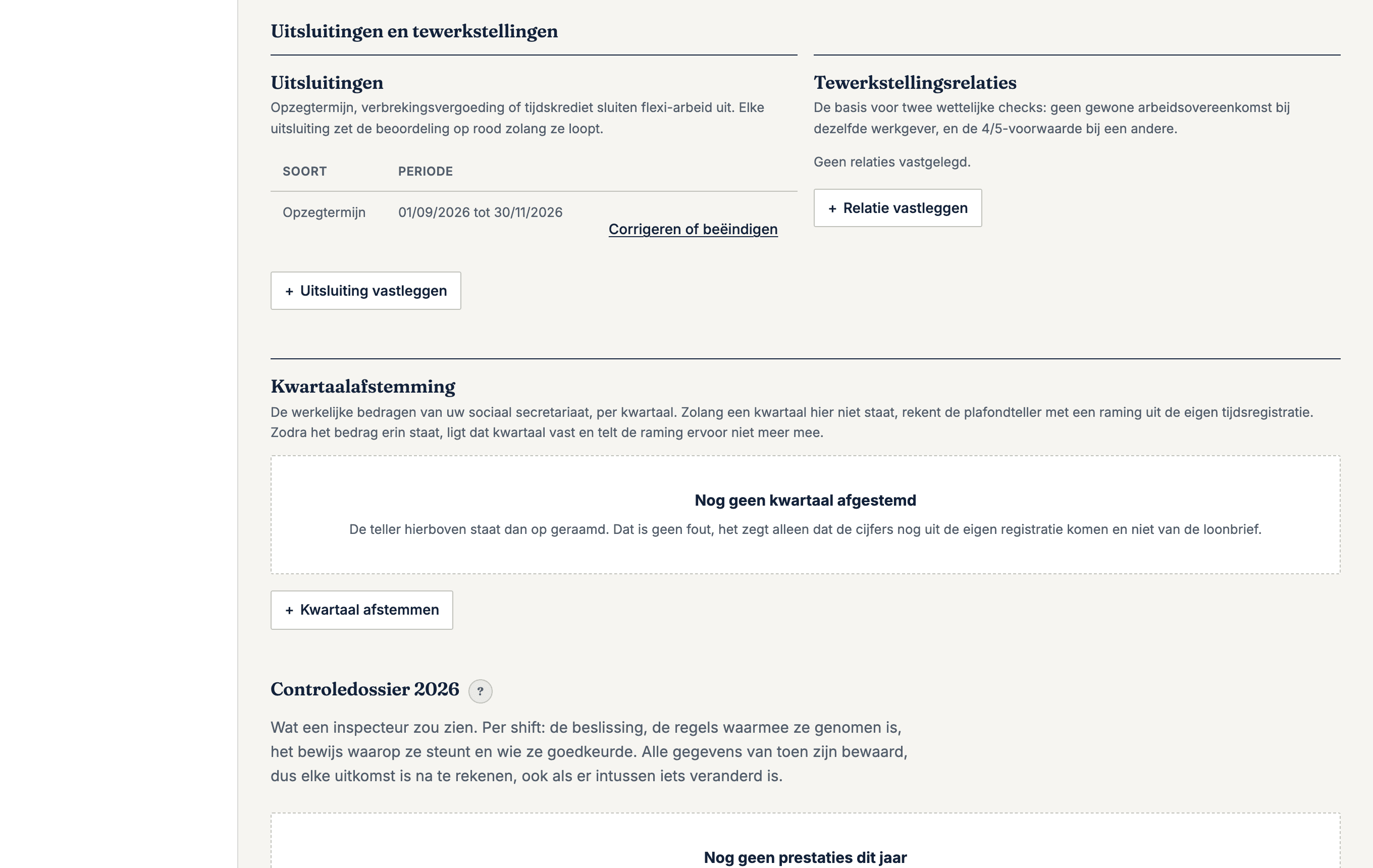 Uitsluitingen en tewerkstellingen
